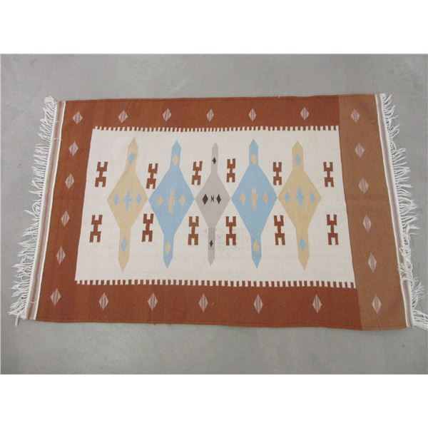 SW Style Wool Rug- Fair Condition- 72" X 48"