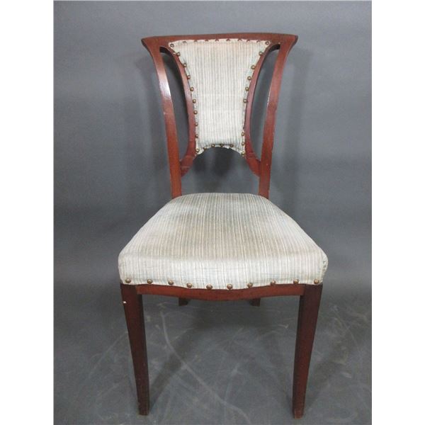 Antique Upholstered Chair- Repaired- 34" X 16"