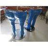 Image 3 : 2 Cast Iron Heavy Duty Cowboy Stools With Foot Rests- 39"H X 21"W