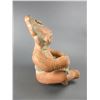 Image 3 : Terra Cotta Seated Mayan Pottery Figure- 14"H X 9"W- Looks Like A Piece Has Broken Off And Been Repa