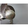 Image 2 : Unmarked California Style Silver Inlaid Harp Pattern Spurs- 1" Bands- 2.5" Drop Shanks- 12 Point Row