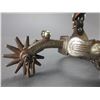 Image 3 : Unmarked California Style Silver Inlaid Harp Pattern Spurs- 1" Bands- 2.5" Drop Shanks- 12 Point Row