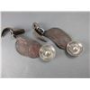 Image 1 : Marked F Schultz Loop Back Sombrero Conchos On Tooled Straps- 2"