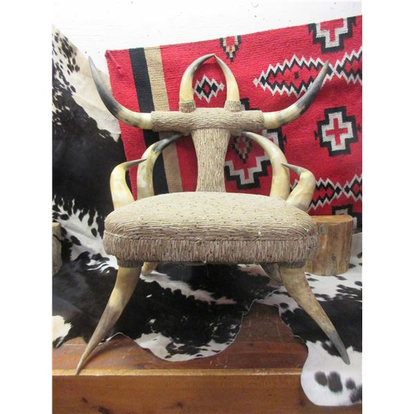 Horn Chair- 12 Horns- 32"H X 23"W- Decent Condition