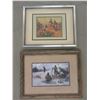Image 1 : Mountain Man/Indian Print Signed John Scott- 16" X 13.5"- 3 Indian Print Signed Charlie Dye- 15" X 1