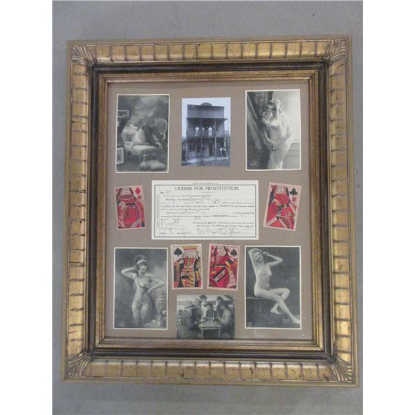 Copy Of License For Prostitution- 1894 Prescott Arizona- 24" X 21"