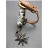 Image 4 : Transitional Double Mounted Silver Inlaid Spurs- .75" Bands- 2.25" Chased Shanks- 8 Point Rowels- Ch