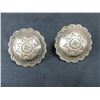 Image 1 : Marked Sterling Rolling Log Conchos- Domed- Engraved- Scalloped- Loop Back- 1.6"