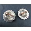 Image 2 : Marked Sterling Rolling Log Conchos- Domed- Engraved- Scalloped- Loop Back- 1.6"