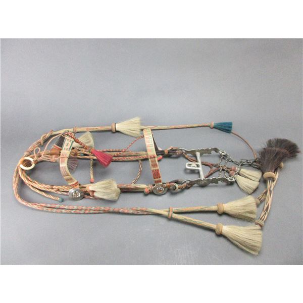 Deer Lodge Prison Hitched Horsehair Headstall- 1905 Is Hitched In The Nose Band- 2 Jockies On Horses