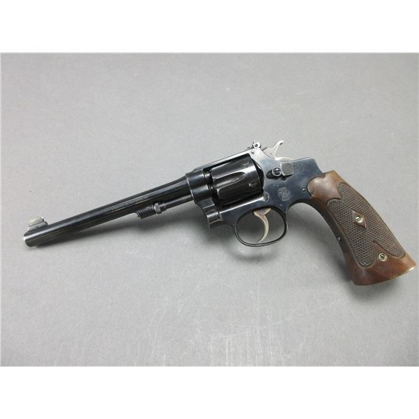 Smith And Wesson Model 22/32 Bekhart Revolver- .22 S-L-LR- 6" Barrel- Hand Ejector- Checkered- DOM 1