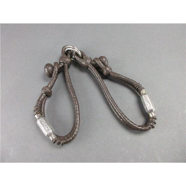 Hand Braided Kangaroo Leather Hobbles With Engraved Sterling Ferrules