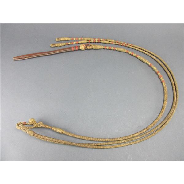 Braided Rawhide Romal Reins Attributed To Luis Ortega- 93" With Popper- Excellent Work