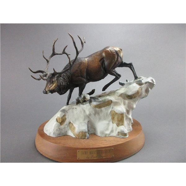 Marked Fred Boyer 89 Bronze- "Snowy Mountain Phantom"- 35/250- 13"H- Base 15" X 10"