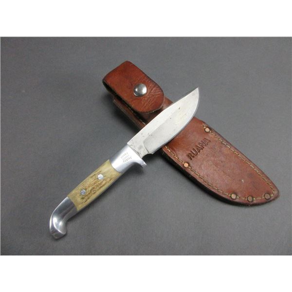 Marked Ruana Bonner Montana Knife- Original Sheath- 4" Blade- 4.25" Handle- Good Condition