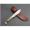 Image 1 : Marked Ruana Bonner Montana Knife- Original Sheath- 4" Blade- 4.25" Handle- Good Condition