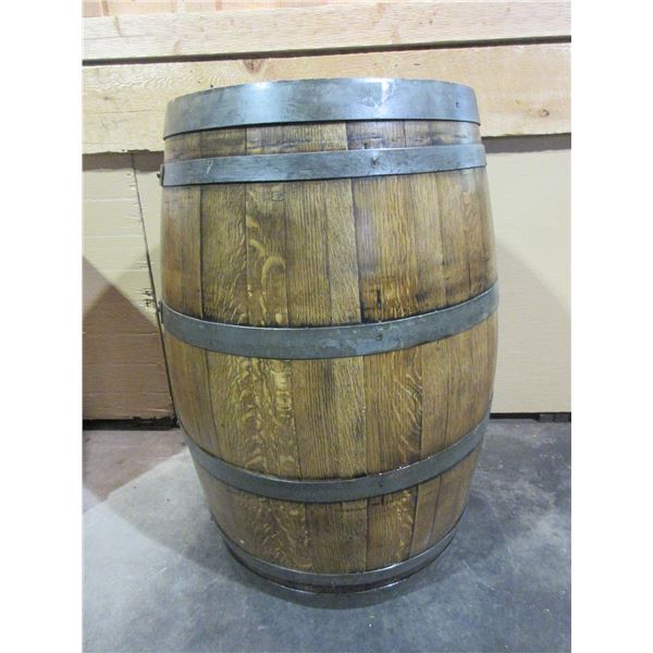 Refinished Whiskey Barrel- 37" X 27"W