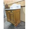 Image 2 : Marble Top Oak Washstand- Original Hardware- 42"H X 30"W X 17.5"D- Excellent Condition