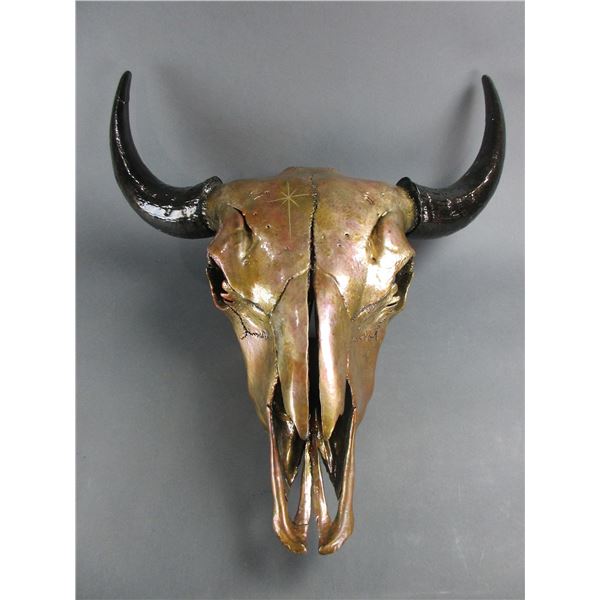 Montana Hand Painted Buffalo Skull- 24"W- Nice