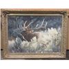 Image 1 : Signed Brenders 1999 Print- "Indian Summer- Bugling Elk"- 32/250- Certificate Of Authenticity- 51" X