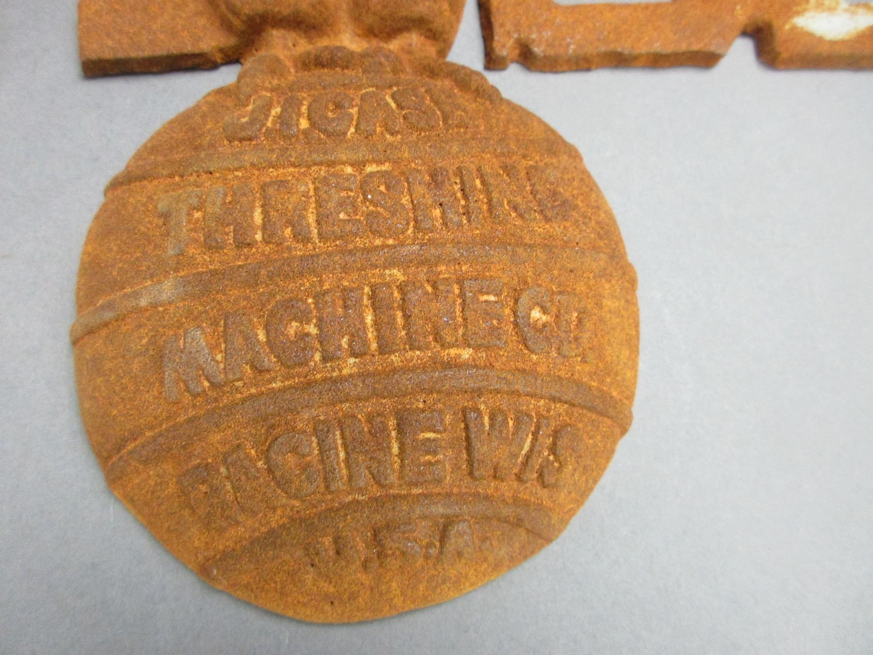 Cast Iron JI Case Threshing Machine Co Racine Wis USA Hanging Wall Display