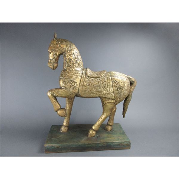 Metal Horse- 25 H X 22 L X 6.5 D- 20  X 9  Base