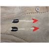 Image 2 : Beaded Leather Vest- Front Pockets- Bone Buttons- 26"L- Fair Condition