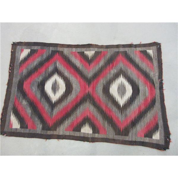 Navajo Wool Rug- 72  X 46 - Frayed On Edges