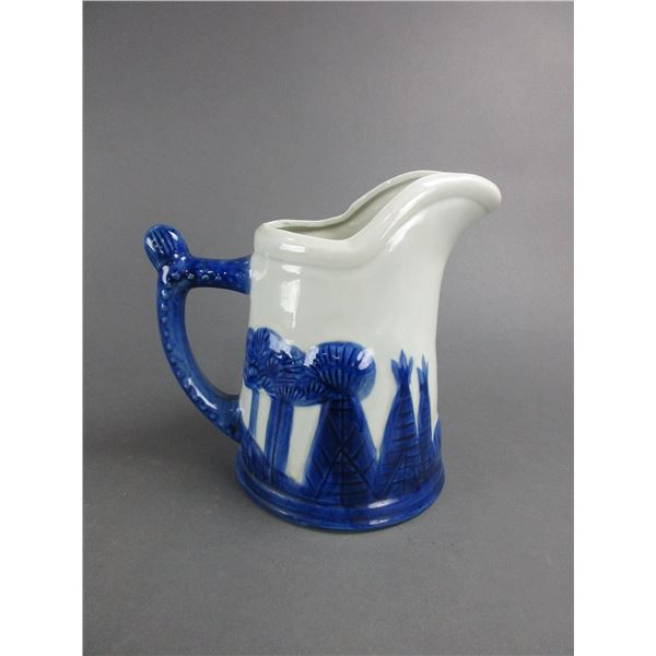 Blue Pottery Pitcher- 9 H X 7 W