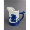 Image 2 : Blue Pottery Pitcher- 9"H X 7"W