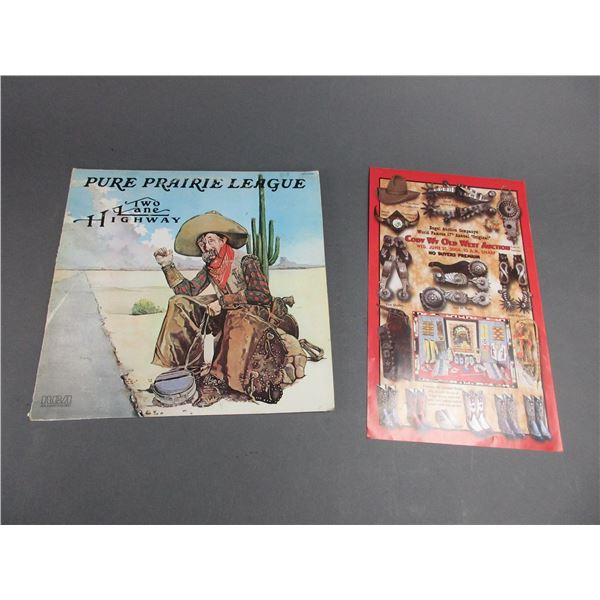 Pure Prairie League Album-  Two Lane Highway  Dick Engels Cody WY Old West Auction Flyer- 2006