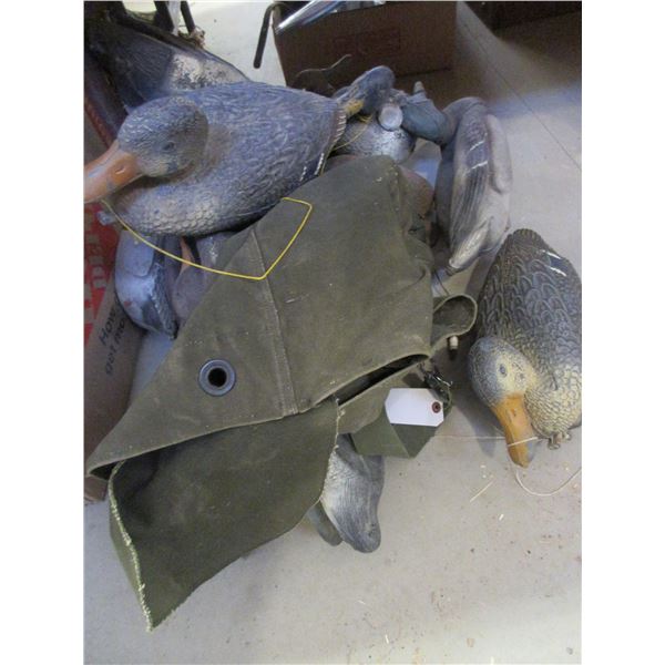 11 Duck Decoys With Duffle Bag