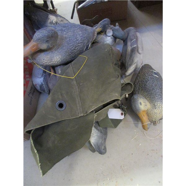 11 Duck Decoys With Duffle Bag