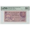 Image 1 : Netherlands Indies 5 Gulden 1946 JEZ Pick 87 PMG About Uncirculated 55 EPQ