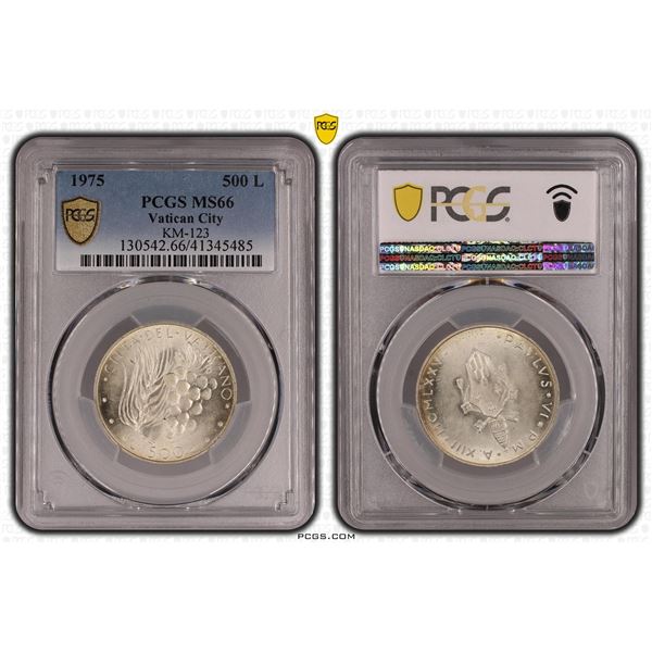 Vatican City 500 Lire 1975 KM-123 PCGS MS66