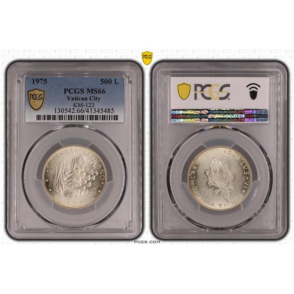 Vatican City 500 Lire 1975 KM-123 PCGS MS66