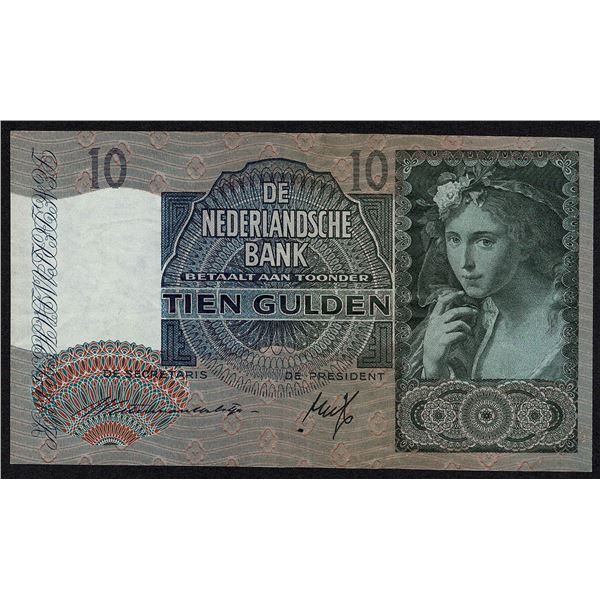 Netherlands 10 Gulden 1940 VF/EF Girl with Grapes Pick 56a