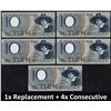 Image 1 : Netherlands 5x 10 Gulden 1944 Staalmeester Pick 59 (1x Replacement & 4x Consecutive)