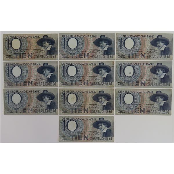 Netherlands 10x 10 Gulden 1943 - 1944 Staalmeester Pick 59 (2)