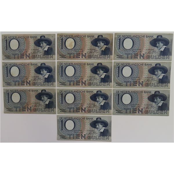 Netherlands 10x 10 Gulden 1943 Staalmeester Pick 59 (1)