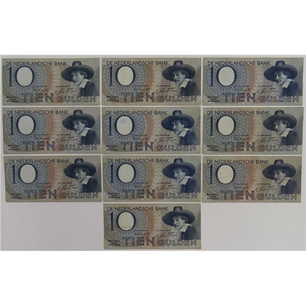 Netherlands 10x 10 Gulden 1943 Staalmeester Pick 59 (2)