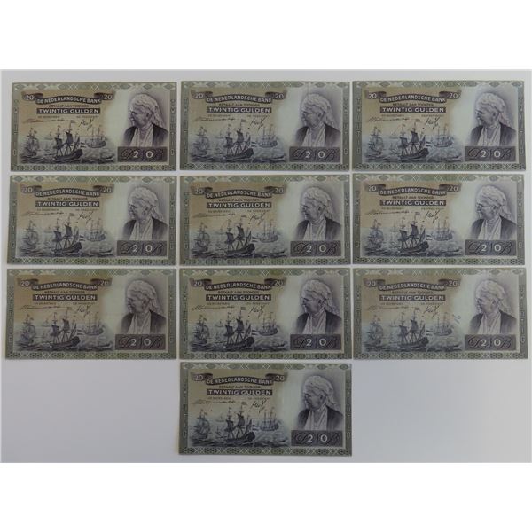 Netherlands 10x 20 Gulden 1941 Queen Emma Pick 54 (1)