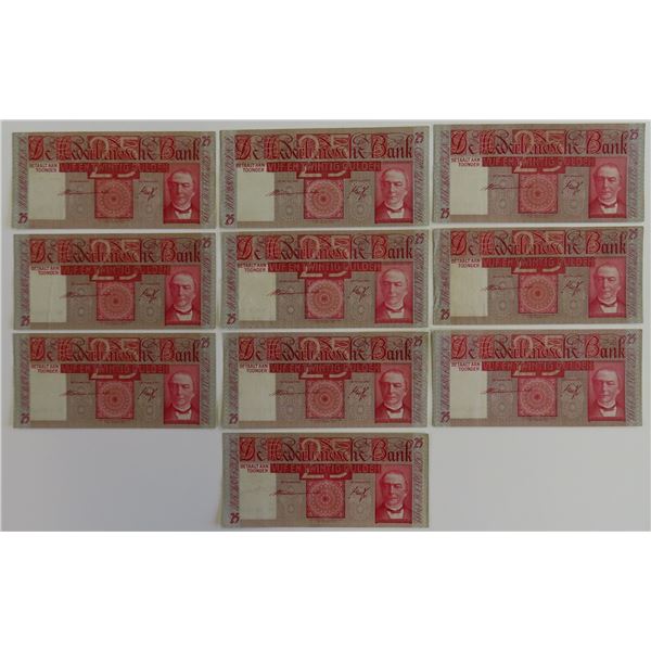 Netherlands 10x 25 Gulden 1941 Mees Pick 50 (2)