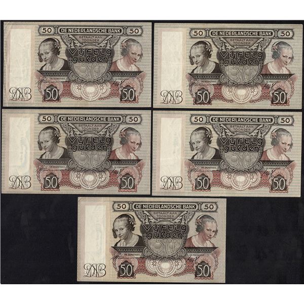 Netherlands 5x 50 Gulden 1941 Oestereetster Pick 58 (5)