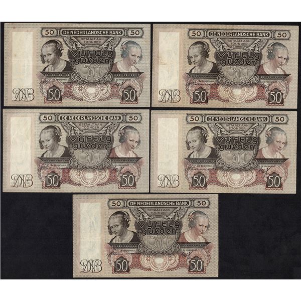 Netherlands 5x 50 Gulden 1941 Oestereetster Pick 58 (7)