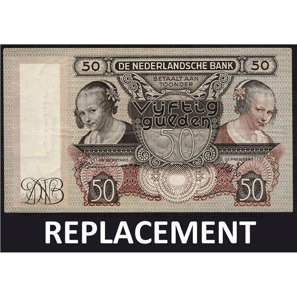 Netherlands 50 Gulden 1941 Replacement Oestereetster Pick 58 (2)