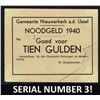 Image 1 : Netherlands 10 Gulden 1940 Nieuwerkerk aan den IJssel Zuid-Holland Noodgeld PR/UNC - EF/UNC Emergenc