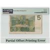 Image 1 : Netherlands 5 Gulden 1966 Partial Offset Printing Error Vondel Pick 90b PMG Very Fine 25