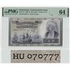 Image 1 : Netherlands 20 Gulden 1941 Fancy Serial 070777 Queen Emma Pick 54 PMG Choice Uncirculated 64
