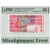 Image 1 : Netherlands 25 Gulden 1989 Misalignment Error Robin Redbreast Pick 100 PMG Choice Very Fine 35 EPQ